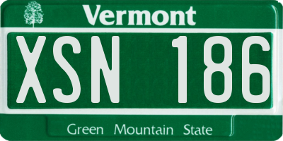 VT license plate XSN186