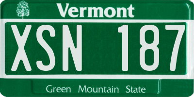 VT license plate XSN187