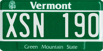 VT license plate XSN190