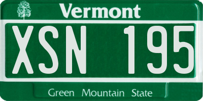 VT license plate XSN195