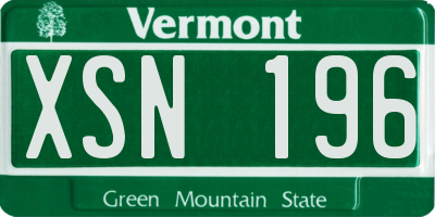 VT license plate XSN196