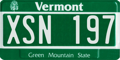 VT license plate XSN197