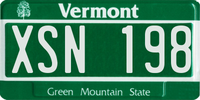 VT license plate XSN198