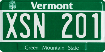 VT license plate XSN201