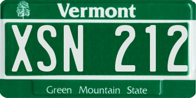 VT license plate XSN212