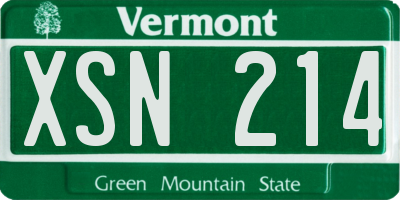 VT license plate XSN214