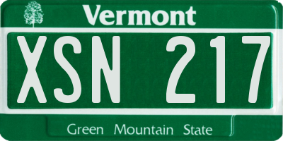 VT license plate XSN217