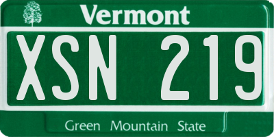 VT license plate XSN219
