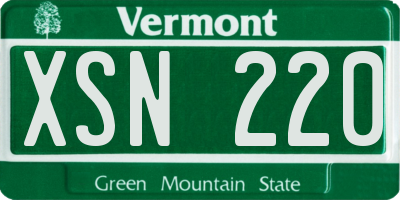 VT license plate XSN220