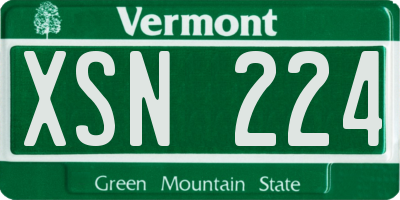 VT license plate XSN224