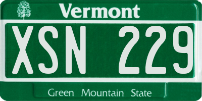 VT license plate XSN229