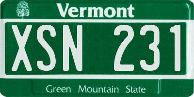 VT license plate XSN231