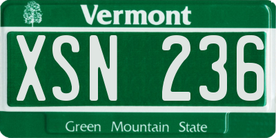 VT license plate XSN236