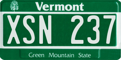 VT license plate XSN237