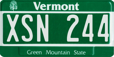 VT license plate XSN244