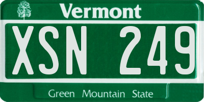 VT license plate XSN249