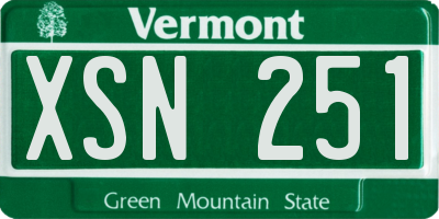 VT license plate XSN251