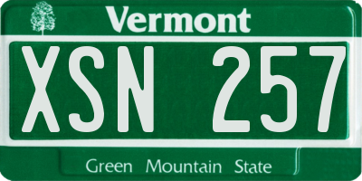 VT license plate XSN257