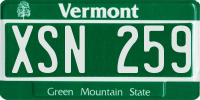 VT license plate XSN259