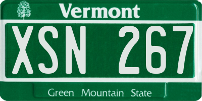 VT license plate XSN267