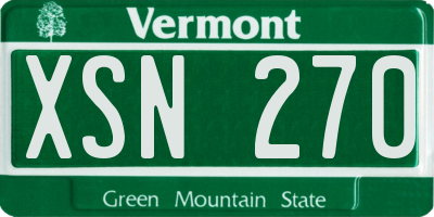 VT license plate XSN270