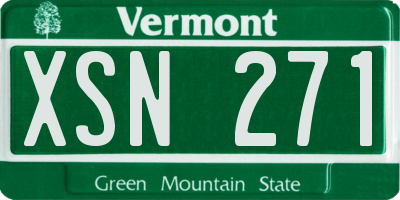 VT license plate XSN271