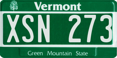 VT license plate XSN273