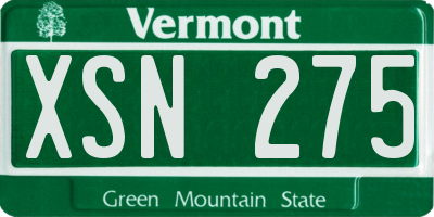 VT license plate XSN275