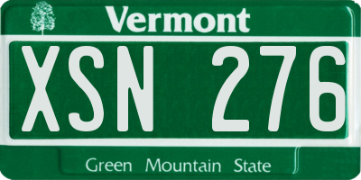 VT license plate XSN276