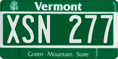 VT license plate XSN277