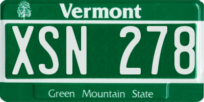 VT license plate XSN278