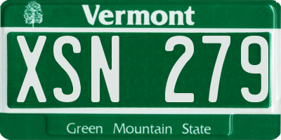 VT license plate XSN279