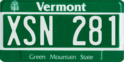 VT license plate XSN281