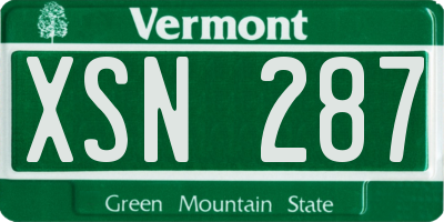 VT license plate XSN287