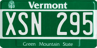 VT license plate XSN295