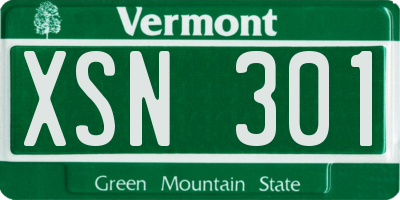 VT license plate XSN301