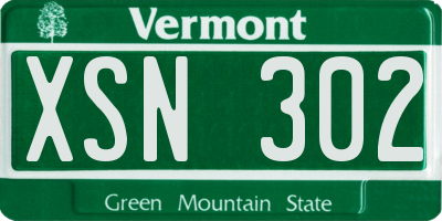 VT license plate XSN302