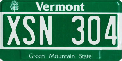 VT license plate XSN304