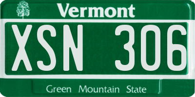 VT license plate XSN306