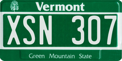 VT license plate XSN307
