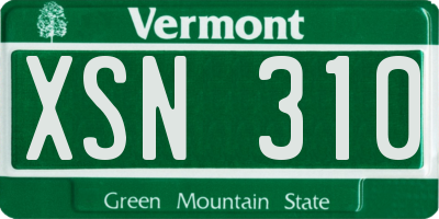VT license plate XSN310
