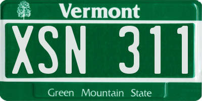 VT license plate XSN311