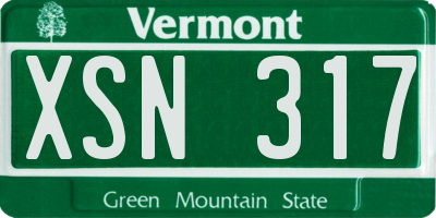 VT license plate XSN317