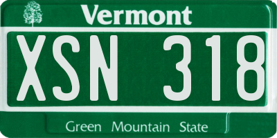 VT license plate XSN318