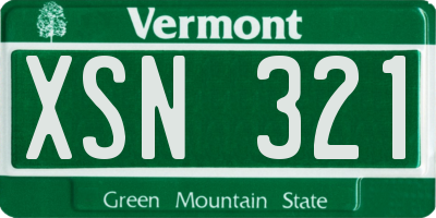 VT license plate XSN321