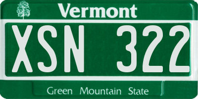 VT license plate XSN322