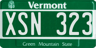 VT license plate XSN323