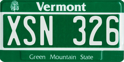 VT license plate XSN326