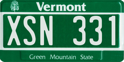 VT license plate XSN331