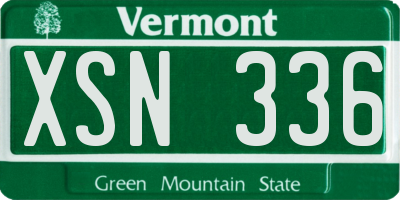 VT license plate XSN336